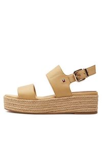 TOMMY HILFIGER - Tommy Hilfiger Espadryle Mid Wedge Sandal FW0FW07885 Beżowy. Kolor: beżowy #5