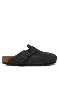 Birkenstock Klapki Boston zamsz 1028552 Szary. Kolor: szary. Materiał: skóra, zamsz