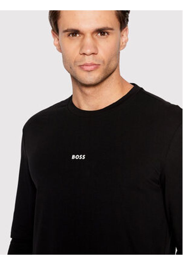 BOSS - Boss Longsleeve Tchark 50473286 Czarny Regular Fit. Kolor: czarny. Materiał: bawełna. Długość rękawa: długi rękaw