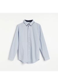 Reserved - Koszula slim fit w drobny wzór - Niebieski. Kolor: niebieski #1