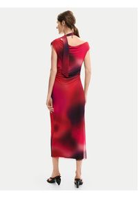Desigual Sukienka koktajlowa Maine 26SWVK19 Czerwony Slim Fit. Kolor: czerwony. Materiał: syntetyk. Styl: wizytowy #6