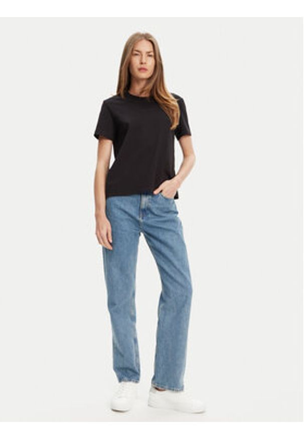 Calvin Klein T-Shirt LV044C905G Czarny Regular Fit. Kolor: czarny. Materiał: bawełna