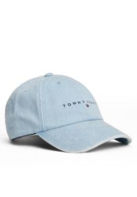 Tommy Jeans Czapka z daszkiem Linear Denim Cap AW0AW17912 Błękitny. Kolor: niebieski. Materiał: bawełna
