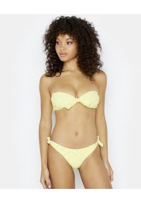 BEACH BUNNY - Dół od bikini Layla. Kolor: żółty. Materiał: materiał. Wzór: kropki #5