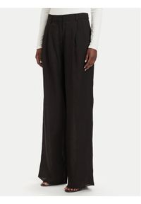 Marella Spodnie materiałowe Solista 2613131114 Czarny Relaxed Fit. Kolor: czarny. Materiał: len #1