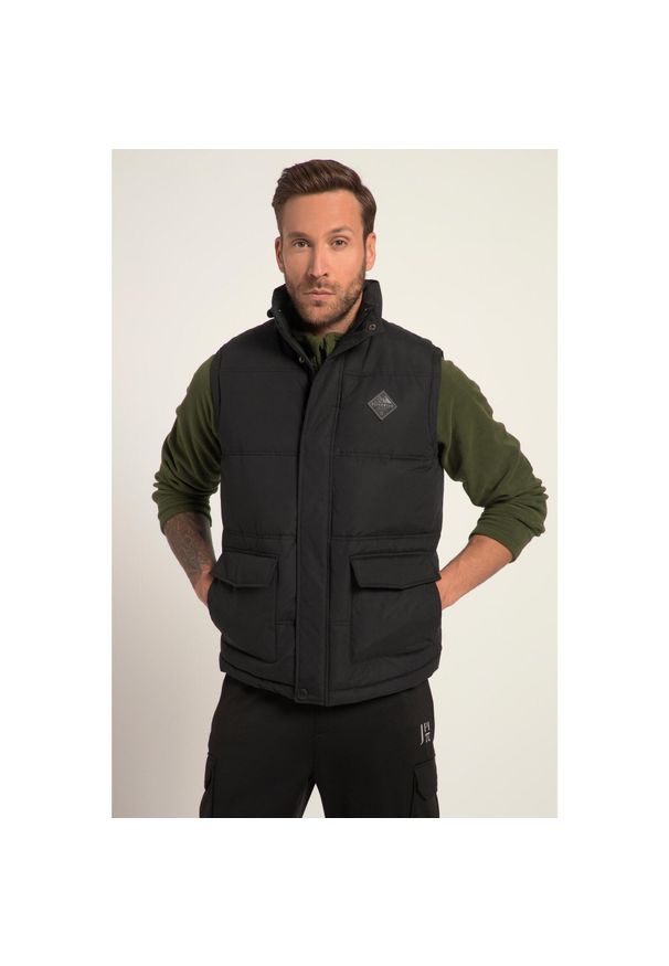 JAY-PI - Męska Kamizelka trekkingowa outdoor stójka podszewka pluszowa. Typ kołnierza: kołnierzyk stójkowy. Kolekcja: plus size. Kolor: czarny. Materiał: poliester, materiał