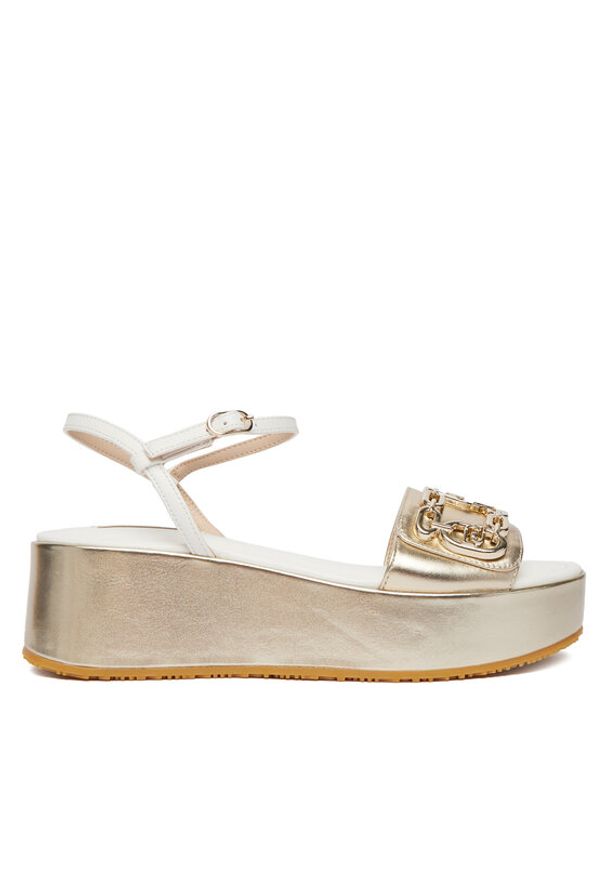 Liu Jo Sandały Flo 01 SA6137 PX026 Złoty. Kolor: złoty. Materiał: skóra
