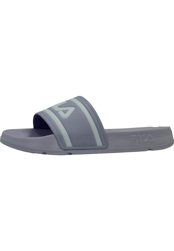 Klapki Fila Model Morro Bay Slipper Kolor Szary. Okazja: na plażę. Kolor: szary, biały, wielokolorowy. Materiał: syntetyk, tkanina. Styl: sportowy