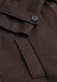 Born2be - Brązowy Jednorzędowy Płaszcz z Wełną i Wiskozą w Stylu Trencza Lutila. Okazja: na co dzień, na spotkanie biznesowe. Kolor: brązowy. Materiał: wełna, wiskoza. Styl: casual, biznesowy, elegancki #7