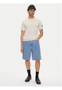 Calvin Klein Jeans T-Shirt J30J323484 Beżowy Regular Fit. Kolor: beżowy. Materiał: bawełna