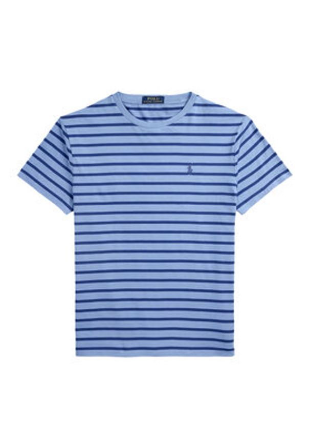 Polo Ralph Lauren T-Shirt 710938134009 Niebieski Custom Slim Fit. Typ kołnierza: polo. Kolor: niebieski. Materiał: bawełna