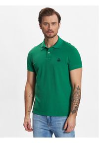 United Colors of Benetton - United Colors Of Benetton Polo 3089J3178 Zielony Slim Fit. Typ kołnierza: polo. Kolor: zielony. Materiał: bawełna #1