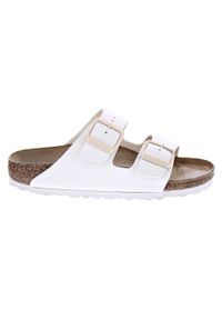 Klapki damskie Birkenstock Arizona. Zapięcie: klamry. Kolor: beżowy. Materiał: zamsz. Sport: turystyka piesza #1