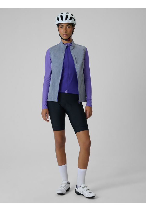 4f - 4F Longsleeve kolarski damski - fioletowy S. Kolor: fioletowy. Materiał: materiał, skóra, dzianina. Długość rękawa: długi rękaw. Długość: długie. Sport: kolarstwo