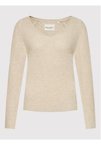 Marc O'Polo Sweter B01 6059 60097 Beżowy Regular Fit. Typ kołnierza: polo. Kolor: beżowy. Materiał: bawełna #4