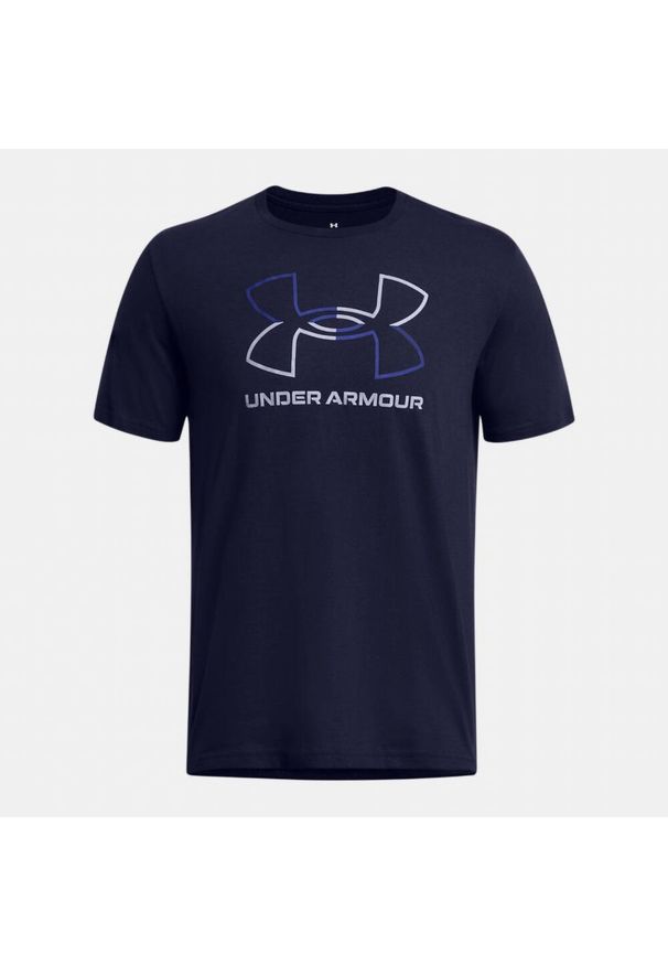 Under Armour - Koszulka fitness męska UNDER ARMOUR 1382915 z krótkim rękawem. Kolor: biały, wielokolorowy, niebieski. Długość rękawa: krótki rękaw. Długość: krótkie. Sport: fitness