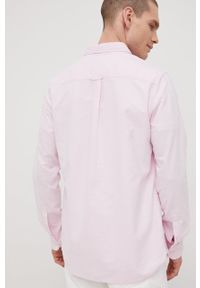 Superdry koszula bawełniana męska kolor różowy regular z kołnierzykiem button-down. Typ kołnierza: button down. Kolor: różowy. Materiał: bawełna. Długość rękawa: długi rękaw. Długość: długie #5