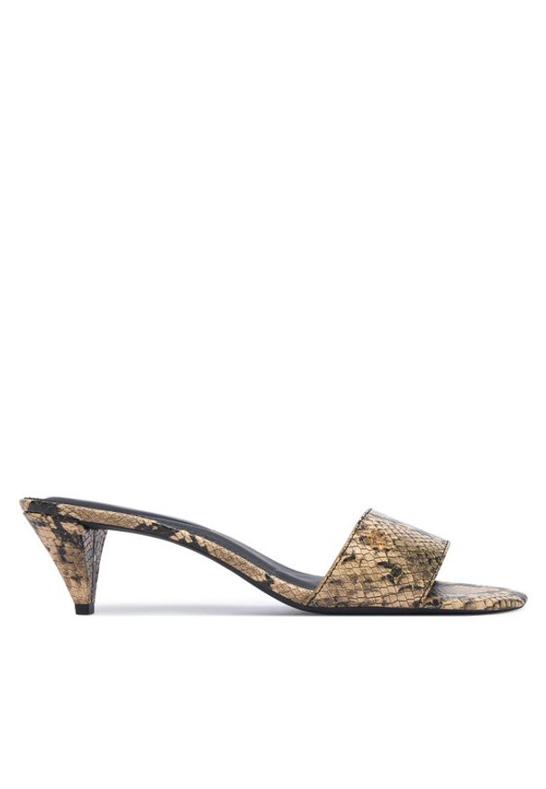 TOMMY HILFIGER - Tommy Hilfiger Klapki Th Mid Mule FW0FW09429 Beżowy. Kolor: beżowy. Materiał: skóra