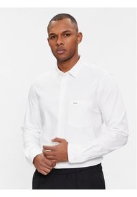 Calvin Klein Koszula K10K110858 Biały Slim Fit. Kolor: biały. Materiał: bawełna