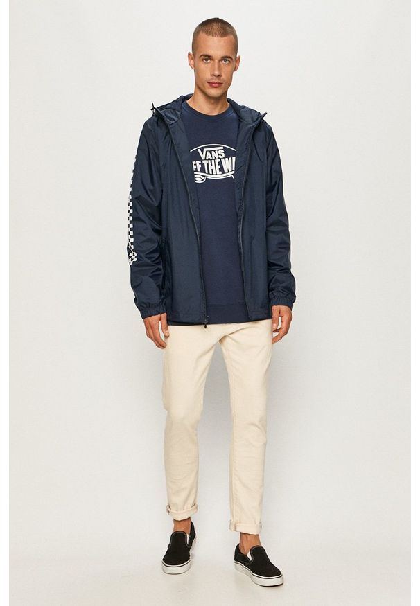 Vans - Bluza. Okazja: na co dzień. Kolor: niebieski. Materiał: dzianina. Wzór: nadruk. Styl: casual