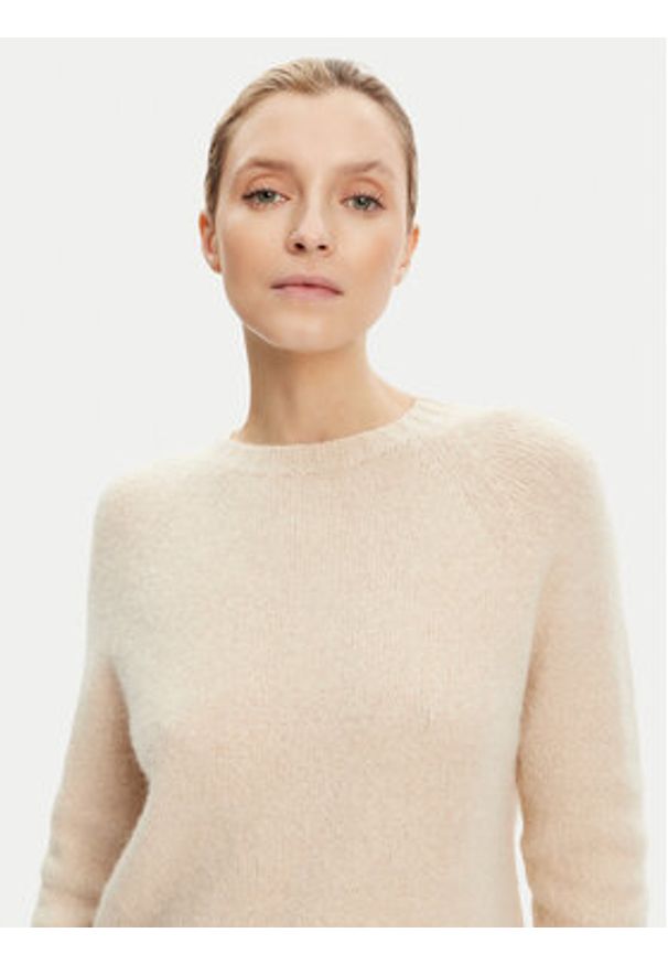 Weekend Max Mara Sweter Ghiacci 2525366151 Beżowy Regular Fit. Kolor: beżowy. Materiał: wełna
