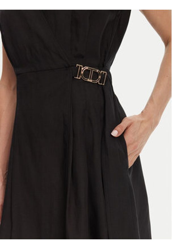 TwinSet - TWINSET Sukienka letnia 251TT2072 Czarny Loose Fit. Kolor: czarny. Materiał: lyocell. Sezon: lato