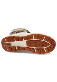 Białe Botki Rieker Ocieplane Obuwie Damskie. Kolor: biały. Materiał: futro, skóra, syntetyk. Wzór: aplikacja. Sezon: zima #6