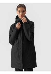 4f - 4F Parka przejściowa membrana 8000 damska - czarna XS. Okazja: na co dzień. Kolor: czarny. Materiał: tkanina, dzianina, materiał, syntetyk, poliester. Długość: do kolan. Sezon: zima. Styl: sportowy, casual