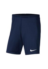 Nike - Dziecięce/niemowlęce Spodenki Z Dzianiny Dry Park III. Kolor: niebieski. Materiał: dzianina. Styl: sportowy. Sport: turystyka piesza #1