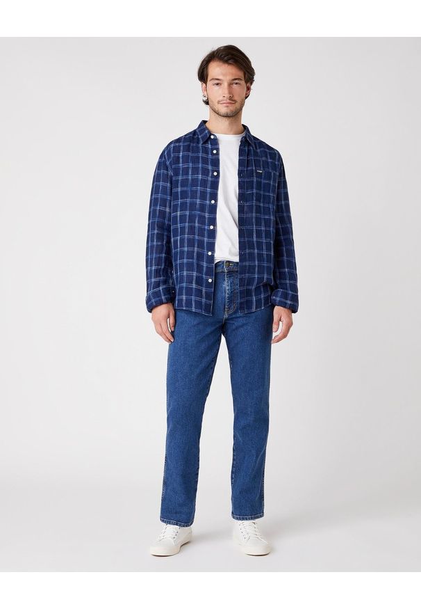 Wrangler - KOSZULA MĘSKA WRANGLER LS 1PKT SHIRT LIMOGES BLUE W5A11KX50 112129952