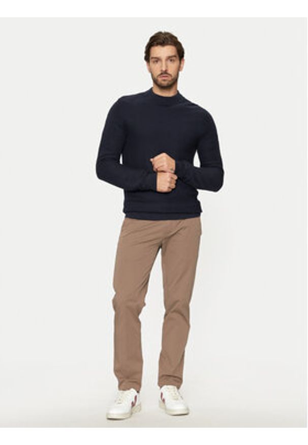 Selected Homme Sweter Tion 16095640 Granatowy Regular Fit. Kolor: niebieski. Materiał: bawełna