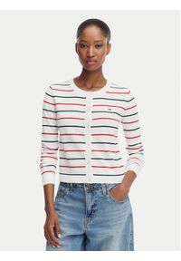 Tommy Jeans Kardigan DW0DW20976 Biały Regular Fit. Kolor: biały. Materiał: bawełna #1