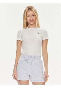Lacoste T-Shirt TF5538 Biały Regular Fit. Kolor: biały. Materiał: bawełna