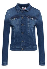 Tommy Jeans Kurtka jeansowa Vivianne DW0DW09219 Granatowy Slim Fit. Kolor: niebieski. Materiał: jeans, bawełna