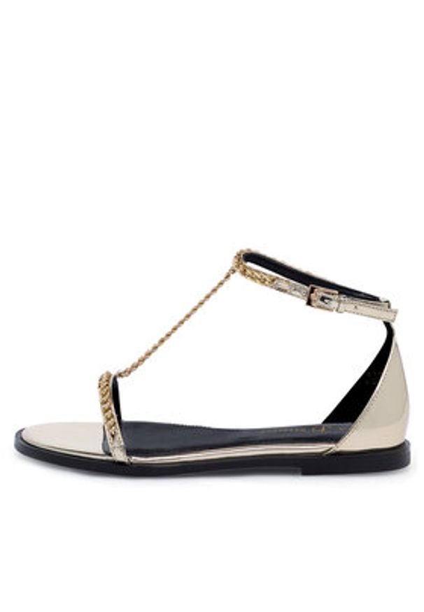 Eva Minge Sandały ALBINA-F50-298-1 Złoty. Kolor: złoty. Materiał: skóra, lakier