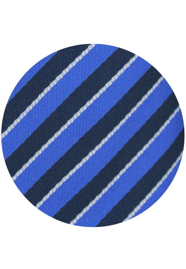 Klasyczny Krawat Klubowy - Alties - Czarno-Niebieski, Drobny Prążek. Kolor: niebieski. Materiał: tkanina. Wzór: prążki. Styl: klasyczny