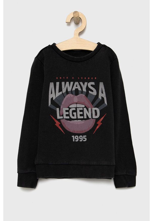 Kids Only Bluza bawełniana dziecięca kolor szary z nadrukiem. Okazja: na co dzień. Kolor: szary. Materiał: bawełna. Wzór: nadruk. Styl: casual