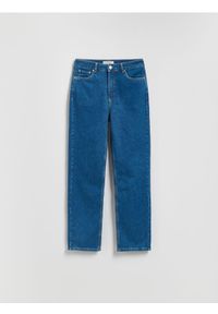 Reserved - Jeansy straight z wysokim stanem - niebieski. Stan: podwyższony. Kolor: niebieski #1