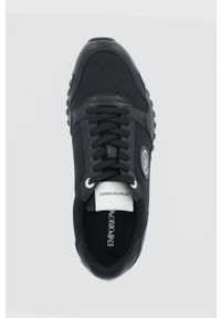 Emporio Armani Buty kolor czarny. Nosek buta: okrągły. Zapięcie: sznurówki. Kolor: czarny #4