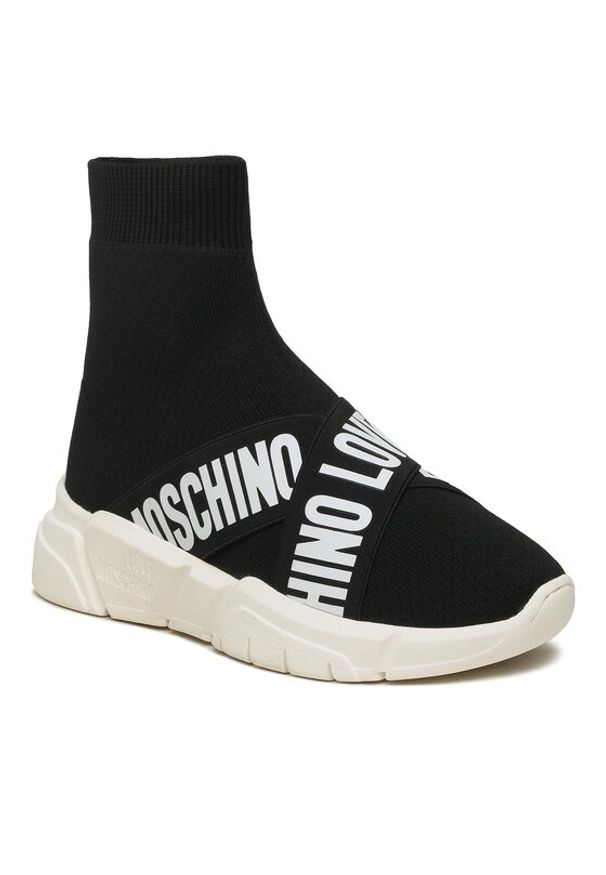 Love Moschino - LOVE MOSCHINO Sneakersy JA15263G1HIZ500A Czarny. Kolor: czarny. Materiał: materiał