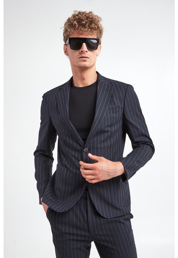 Marynarka męska JOOP!. Materiał: materiał, wełna. Wzór: gładki, paski