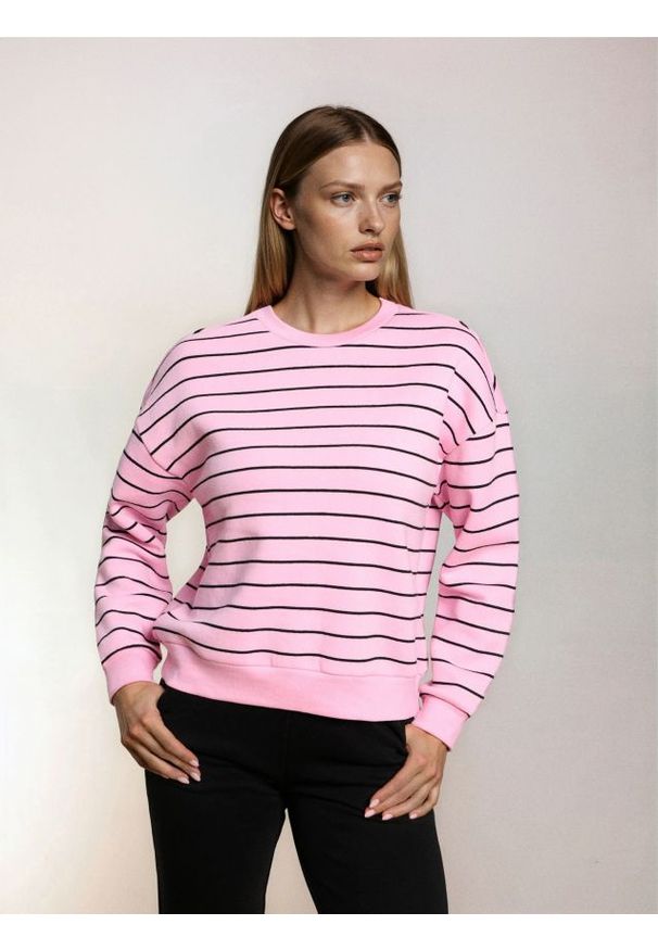 Sinsay - Bluza crewneck z bawełną - wielobarwny. Materiał: bawełna