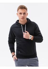 Ombre Clothing - Zestaw bluz męskich z kapturem BASIC 2-pak - mix V5 Z35 - L. Typ kołnierza: kaptur. Kolor: czarny. Materiał: poliester, bawełna