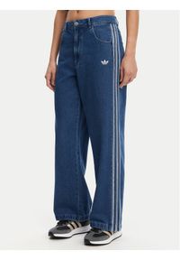 Adidas - adidas Jeansy adicolor Denim 3-Stripes JD2574 Niebieski Wide Leg. Kolor: niebieski