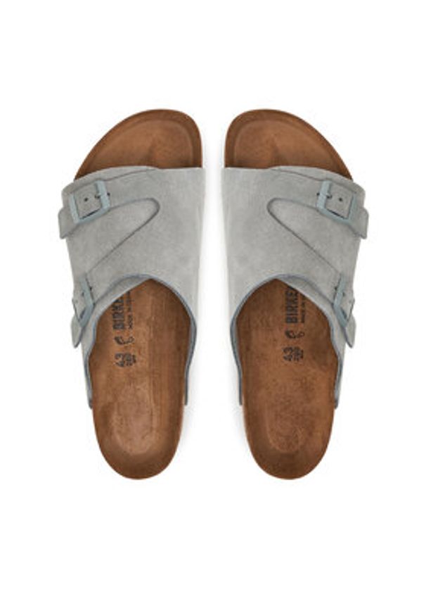 Birkenstock Klapki ZÜRICH 1029184 Zielony. Kolor: zielony. Materiał: zamsz, skóra