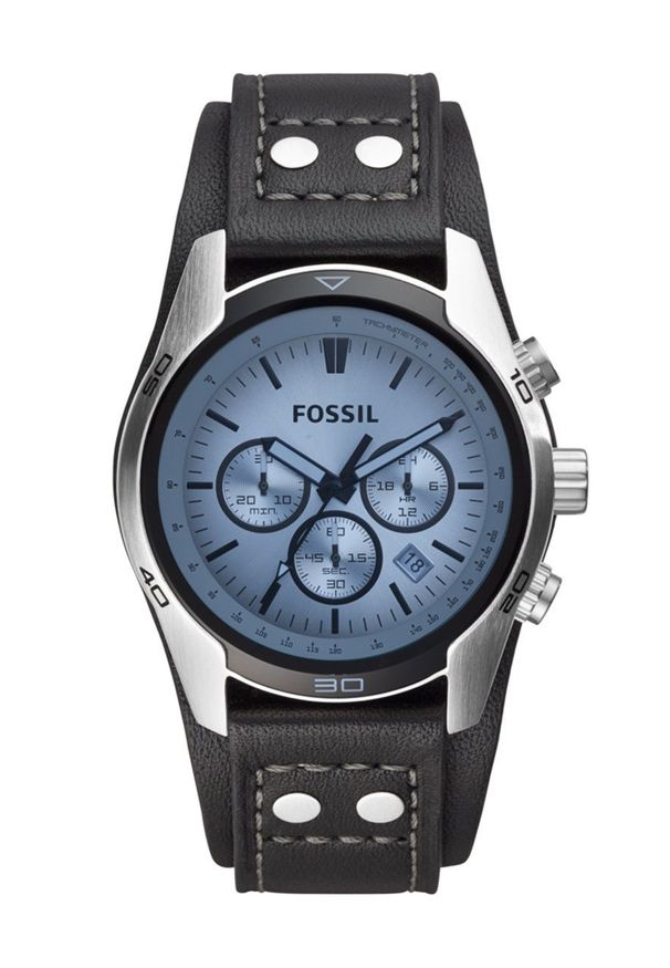 Fossil - Zegarek CH2564. Kolor: czarny. Materiał: materiał, skóra. Styl: retro