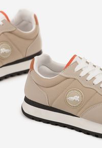 Born2be - Beżowe Buty Sportowe Sneakersy z Ozdobną Aplikacją Salintia. Okazja: na co dzień. Kolor: beżowy. Materiał: jeans. Szerokość cholewki: normalna. Wzór: aplikacja. Obcas: na płaskiej podeszwie #3