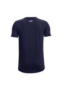 T-shirt chłopięcy Under Armour UA B Sportstyle Left Chest Ss - granatowy. Kolor: niebieski. Materiał: materiał, poliester, bawełna. Wzór: nadruk