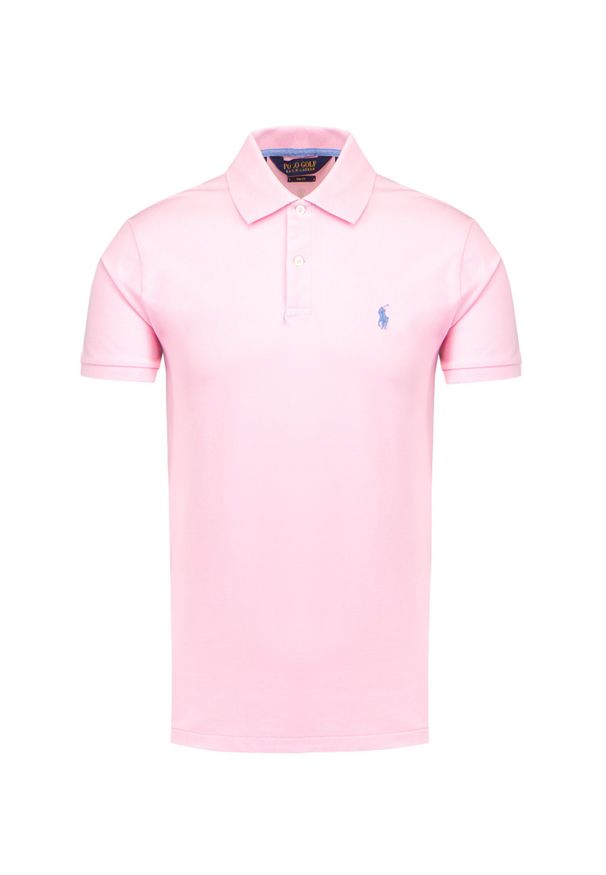 Polo Golf Ralph Lauren - Koszulka polo POLO GOLF RALPH LAUREN SS KC PF SPP. Typ kołnierza: golf, polo. Kolor: różowy. Materiał: bawełna, prążkowany, tkanina, mesh, elastan. Długość: długie. Wzór: ze splotem. Styl: sportowy