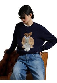 Polo Ralph Lauren Sweter 211972139001 Granatowy Relaxed Fit. Typ kołnierza: polo. Kolor: niebieski. Materiał: wełna #6